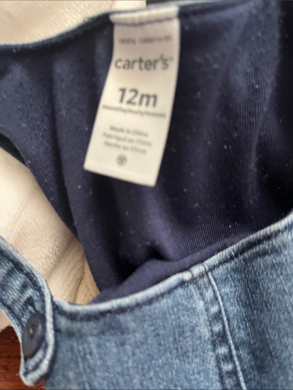Carter's Girls Denim Overall Dress - Blue Wash - Picture 2 of 2